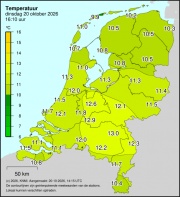 Weerkaart KNMI Temperatuur