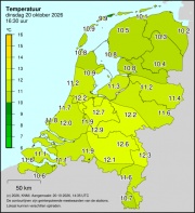 Weerkaart KNMI Temperatuur