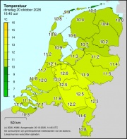 Weerkaart KNMI Temperatuur