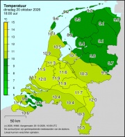 Weerkaart KNMI Temperatuur