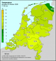 Weerkaart KNMI Temperatuur