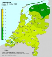 Weerkaart KNMI Temperatuur
