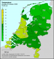 Weerkaart KNMI Temperatuur