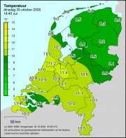 Weerkaart KNMI Temperatuur