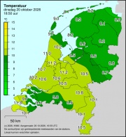 Weerkaart KNMI Temperatuur