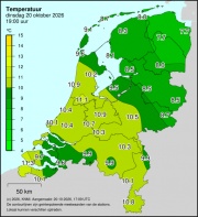 Weerkaart KNMI Temperatuur