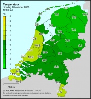 Weerkaart KNMI Temperatuur