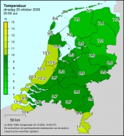 Weerkaart KNMI Temperatuur