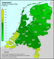 Weerkaart KNMI Temperatuur