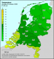 Weerkaart KNMI Temperatuur
