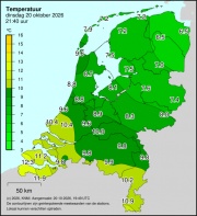 Weerkaart KNMI Temperatuur