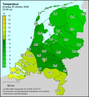 Weerkaart KNMI Temperatuur