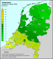 Weerkaart KNMI Temperatuur