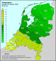 Weerkaart KNMI Temperatuur