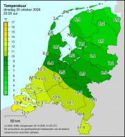 Weerkaart KNMI Temperatuur
