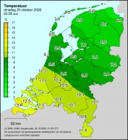 Weerkaart KNMI Temperatuur
