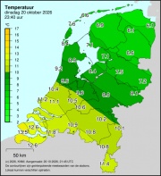 Weerkaart KNMI Temperatuur