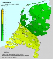 Weerkaart KNMI Temperatuur