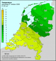 Weerkaart KNMI Temperatuur
