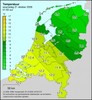 Weerkaart KNMI Temperatuur
