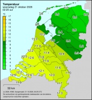 Weerkaart KNMI Temperatuur