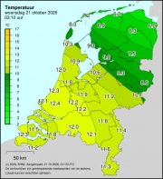 Weerkaart KNMI Temperatuur