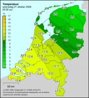 Weerkaart KNMI Temperatuur