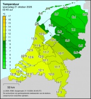 Weerkaart KNMI Temperatuur