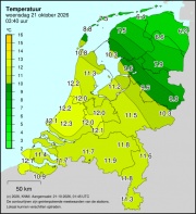 Weerkaart KNMI Temperatuur