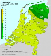 Weerkaart KNMI Temperatuur