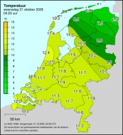 Weerkaart KNMI Temperatuur