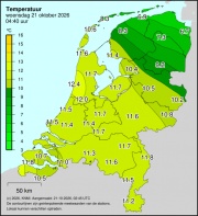 Weerkaart KNMI Temperatuur