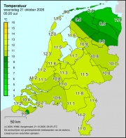 Weerkaart KNMI Temperatuur