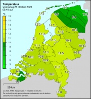 Weerkaart KNMI Temperatuur