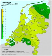 Weerkaart KNMI Temperatuur