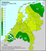 Weerkaart KNMI Temperatuur