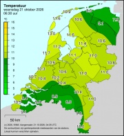 Weerkaart KNMI Temperatuur