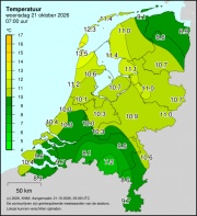 Weerkaart KNMI Temperatuur