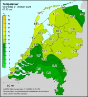 Weerkaart KNMI Temperatuur
