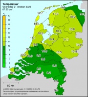 Weerkaart KNMI Temperatuur