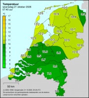 Weerkaart KNMI Temperatuur