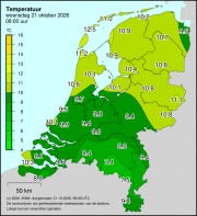 Weerkaart KNMI Temperatuur