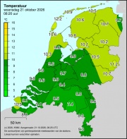 Weerkaart KNMI Temperatuur