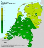 Weerkaart KNMI Temperatuur