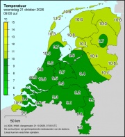 Weerkaart KNMI Temperatuur