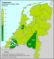 Weerkaart KNMI Temperatuur
