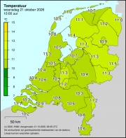 Weerkaart KNMI Temperatuur