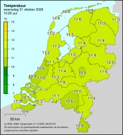 Weerkaart KNMI Temperatuur