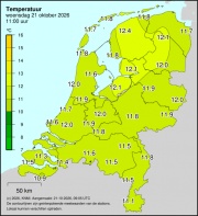 Weerkaart KNMI Temperatuur