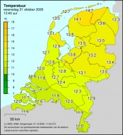 Weerkaart KNMI Temperatuur
